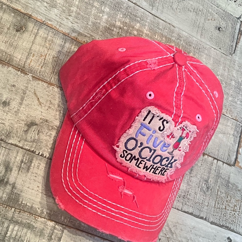 Pink Cap with Embroidered Patch - Picture 2 of 4